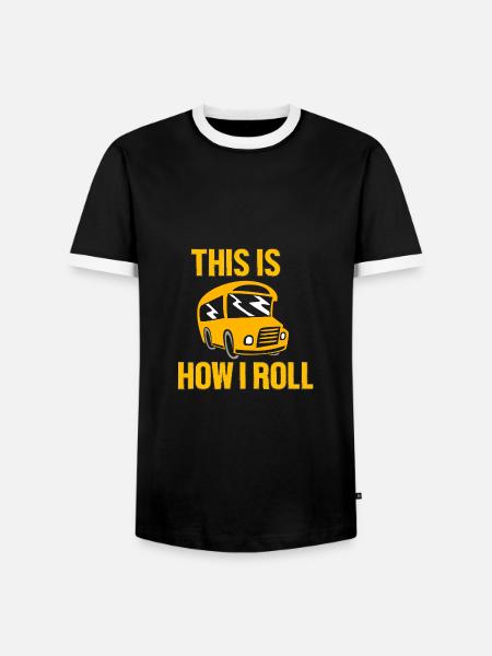 Schulbusfahrer Schulbus - Männer Kontrast-T-Shirt - Schwarz/Weiß