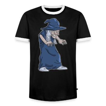 Hexe Besen Lustiger Hexen Fun Halloween Geschenk - Männer Kontrast-T-Shirt - Schwarz/Weiß - Vorne - AI Model Female 172 light (172cm) & AI Model Male 178 light (178cm)