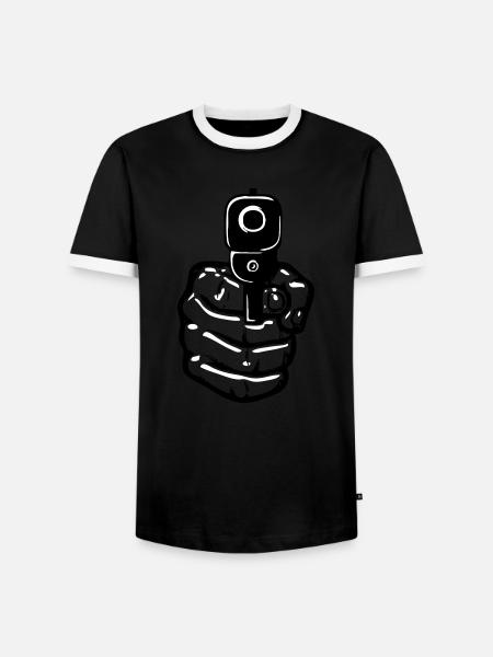Waffen Pistole hand - Männer Kontrast-T-Shirt - Schwarz/Weiß