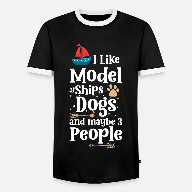 Schiff Schiffsmodell See Anker - Männer Kontrast-T-Shirt - Schwarz/Weiß