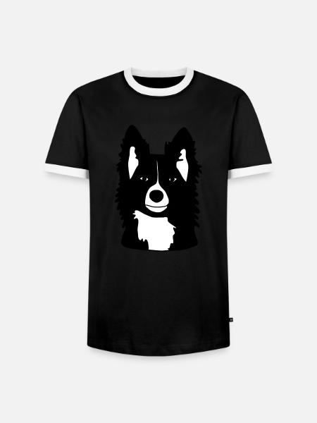 "Velvet" head - Men's Ringer Shirt - black/white