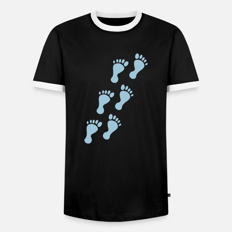 footprints - Männer Kontrast-T-Shirt - Schwarz/Weiß