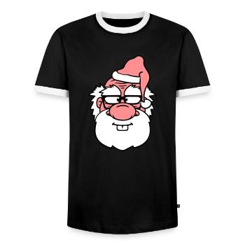 weihnachten weihnachtsmann muetze nikolaus santa c - Männer Kontrast-T-Shirt - Schwarz/Weiß - Vorne - AI Model Female 172 light (172cm) & AI Model Male 178 light (178cm)