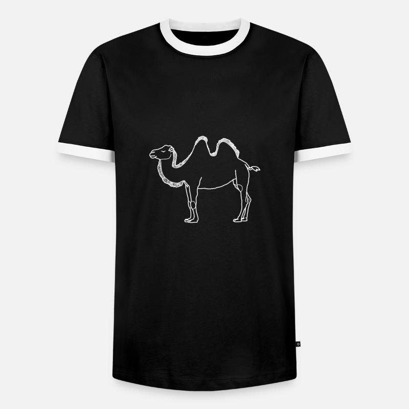 Kamel - Männer Kontrast-T-Shirt - Schwarz/Weiß