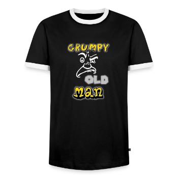 grumpy old man - Männer Kontrast-T-Shirt - Schwarz/Weiß - Vorne - AI Model Female 172 light (172cm) & AI Model Male 178 light (178cm)