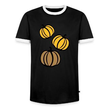 Kürbisse - Männer Kontrast-T-Shirt - Schwarz/Weiß - Vorne - AI Model Female 172 light (172cm) & AI Model Male 178 light (178cm)