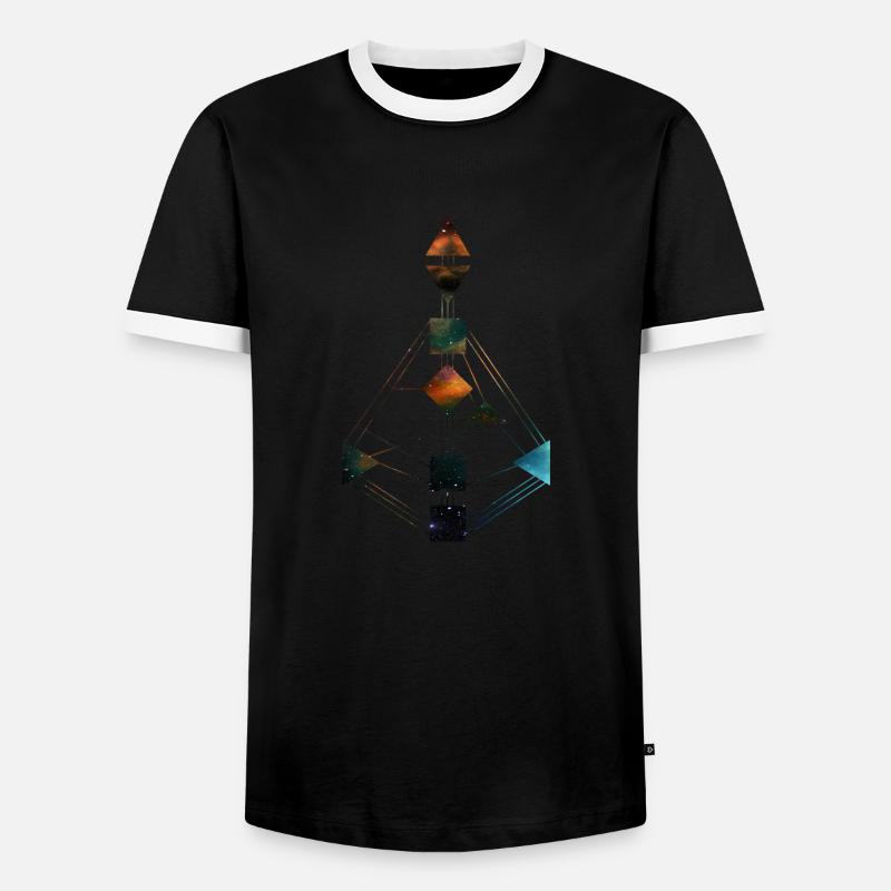 Human Design Chart Universe 2 - Men's Ringer Shirt - black/white