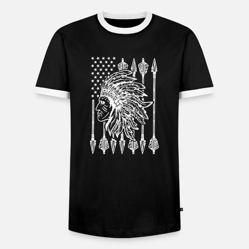Native Americans Gift Idea - Men's Ringer Shirt - black/white