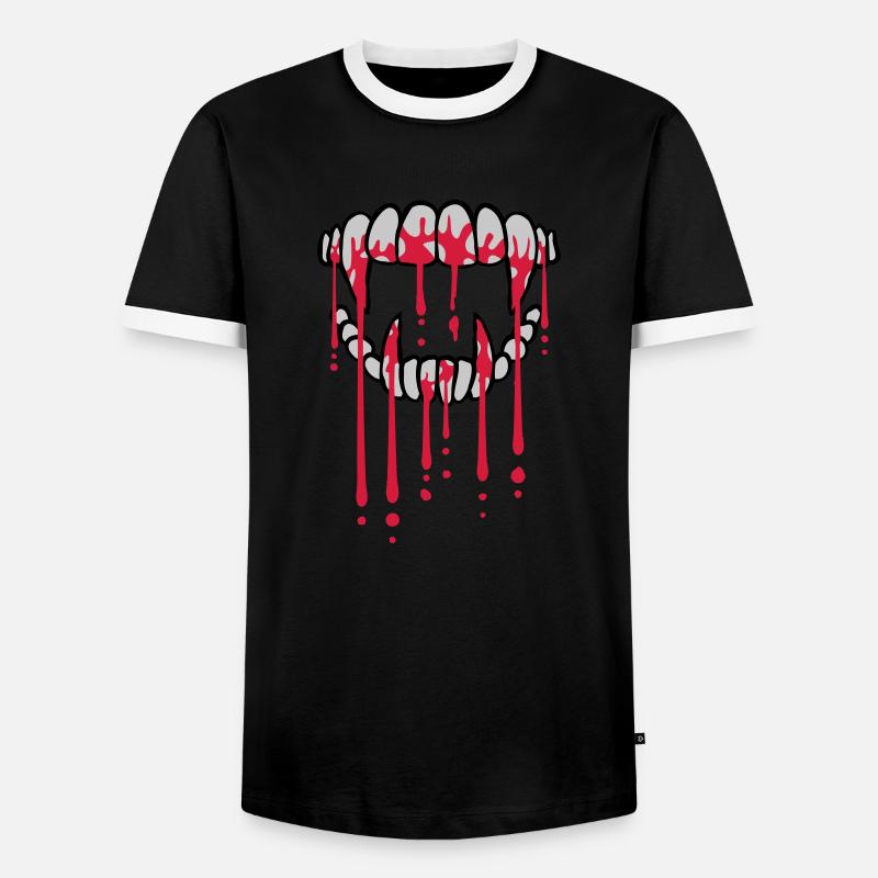 Blood drops vampire - Men's Ringer Shirt - black/white