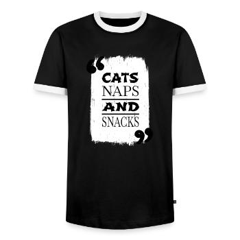 happy avogato cadeau nœud papillon avacato animaux - T-shirt contrasté Homme - noir/blanc - Devant - AI Model Female 172 light (172cm) & AI Model Male 178 light (178cm)