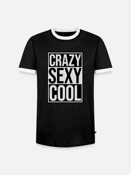 crazy sexy cool design - Men's Ringer Shirt - black/white