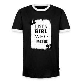 Cat Lover present Persian Cat avocados - Men's Ringer Shirt - black/white - Front - AI Model Female 172 light (172cm) & AI Model Male 178 light (178cm)