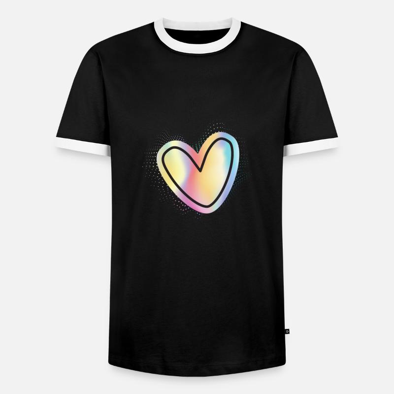 Cuore - Maglietta Contrast da uomo - nero/bianco