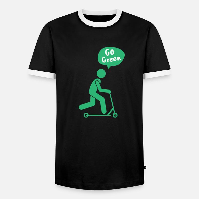 Go Green E-Scooter - Men's Ringer Shirt - black/white