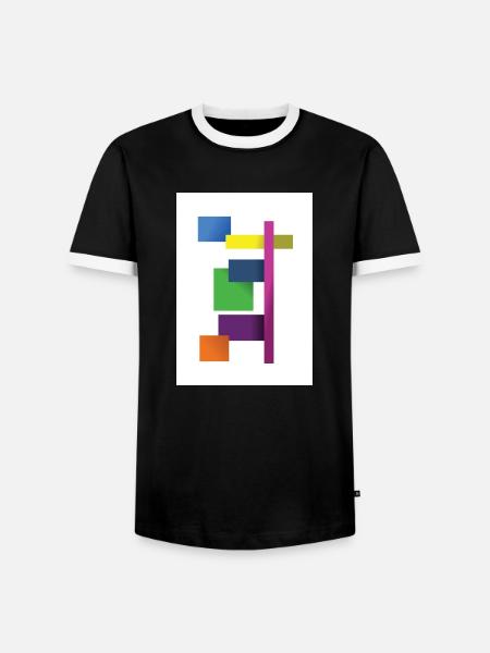 Colourefull Square - Männer Kontrast-T-Shirt - Schwarz/Weiß