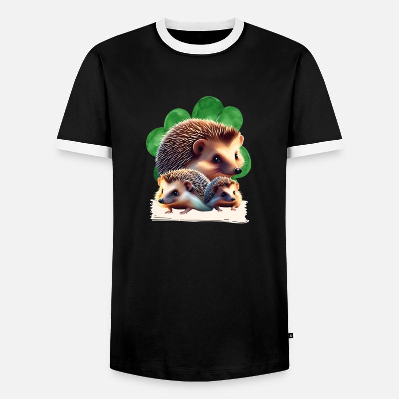 Igel - Igelgruppe - Männer Kontrast-T-Shirt - Schwarz/Weiß