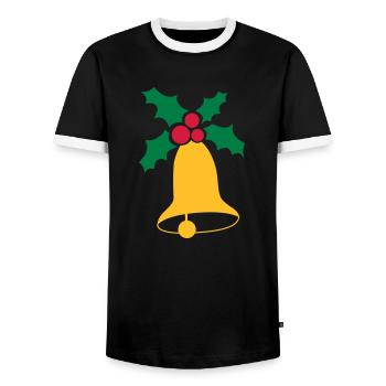 Cloches de Noël - T-shirt contrasté Homme - noir/blanc - Devant - AI Model Female 172 light (172cm) & AI Model Male 178 light (178cm)