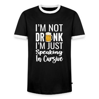 Lustige lustige Sprüche - Männer Kontrast-T-Shirt - Schwarz/Weiß - Vorne - AI Model Female 172 light (172cm) & AI Model Male 178 light (178cm)