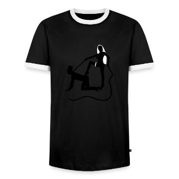 mariage baccalauréat mariage baccalauréat esclave - T-shirt contrasté Homme - noir/blanc - Devant - AI Model Female 172 light (172cm) & AI Model Male 178 light (178cm)