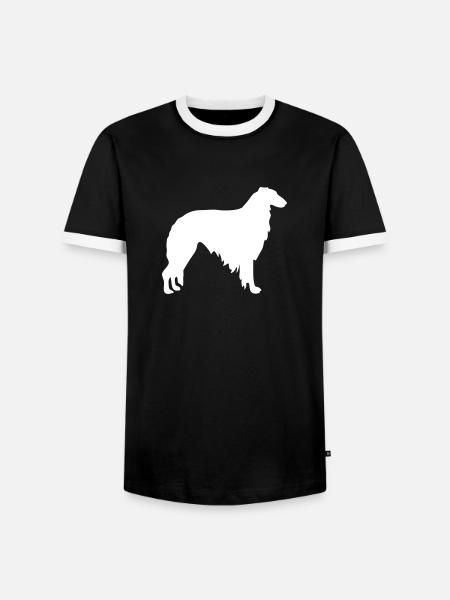 Barsoi - Männer Kontrast-T-Shirt - Schwarz/Weiß