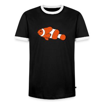 Clown Fish Drawing - Men's Ringer Shirt - black/white - Front - AI Model Female 172 light (172cm) & AI Model Male 178 light (178cm)