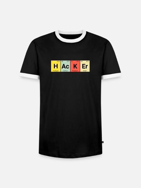 hacker - Men's Ringer Shirt - black/white