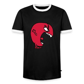 bigmonster - T-shirt contrasté Homme - noir/blanc - Devant - AI Model Female 172 light (172cm) & AI Model Male 178 light (178cm)