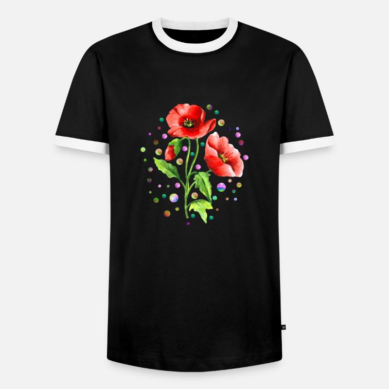 Blumen - Männer Kontrast-T-Shirt - Schwarz/Weiß