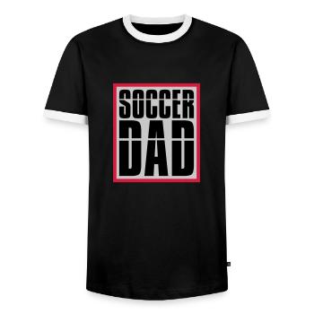 Cool Soccer Dad Logo - Männer Kontrast-T-Shirt - Schwarz/Weiß - Vorne - AI Model Female 172 light (172cm) & AI Model Male 178 light (178cm)