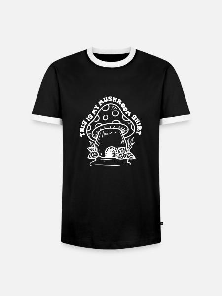 Citation de champignons Nature Vegetable - T-shirt contrasté Homme - noir/blanc