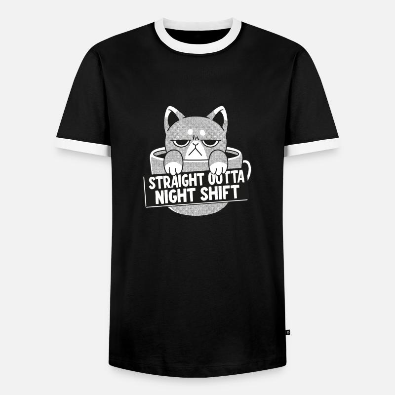 Direct from the night shift - Men's Ringer Shirt - black/white