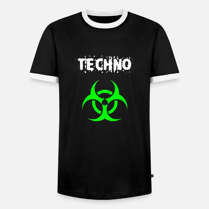 Techno - Men's Ringer Shirt - black/white