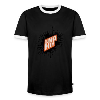 dump him Zitat Logo - Männer Kontrast-T-Shirt - Schwarz/Weiß - Vorne - AI Model Female 172 light (172cm) & AI Model Male 178 light (178cm)