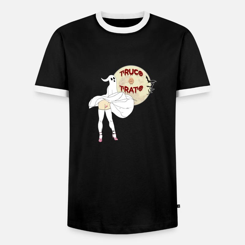 Süßes oder Saures - Männer Kontrast-T-Shirt - Schwarz/Weiß