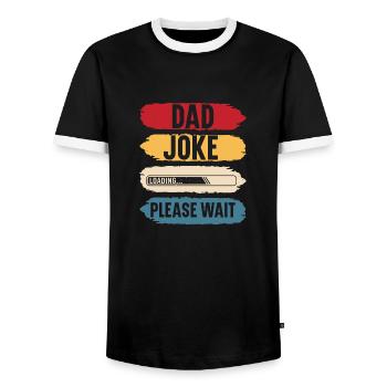 Dad joke please wait funny gift father's day - T-shirt contrasté Homme - noir/blanc - Devant - AI Model Female 172 light (172cm) & AI Model Male 178 light (178cm)