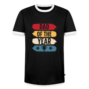 Dad of the year original gift father's day - T-shirt contrasté Homme - noir/blanc - Devant - AI Model Female 172 light (172cm) & AI Model Male 178 light (178cm)