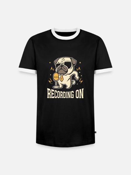 Podcast - Männer Kontrast-T-Shirt - Schwarz/Weiß
