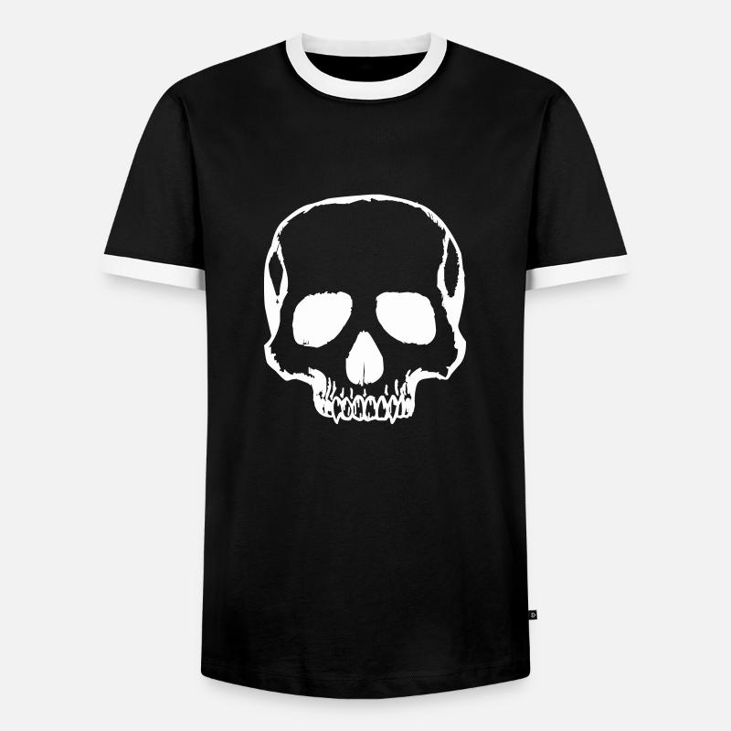 skull - Men's Ringer Shirt - black/white