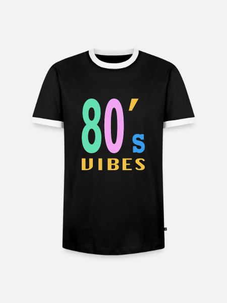 80s 80er Party Spruch Geschenk - Männer Kontrast-T-Shirt - Schwarz/Weiß