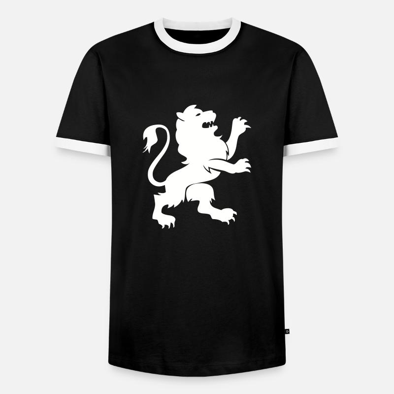 löwe tier - Männer Kontrast-T-Shirt - Schwarz/Weiß