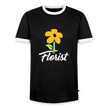 Fleuriste - T-shirt contrasté Homme - noir/blanc - Devant - AI Model Female 172 light (172cm) & AI Model Male 178 light (178cm)