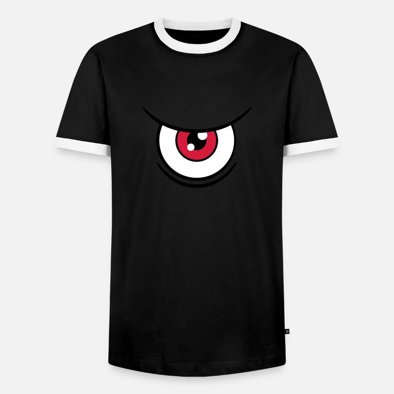 Big Eye - Männer Kontrast-T-Shirt - Schwarz/Weiß