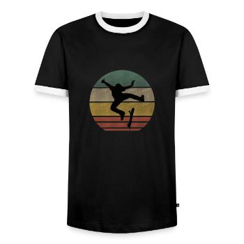 Cool skater - Men's Ringer Shirt - black/white - Front - AI Model Female 172 light (172cm) & AI Model Male 178 light (178cm)