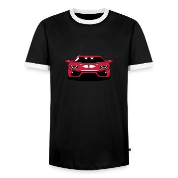 Race car sports car - Men's Ringer Shirt - black/white - Front - AI Model Female 172 light (172cm) & AI Model Male 178 light (178cm)