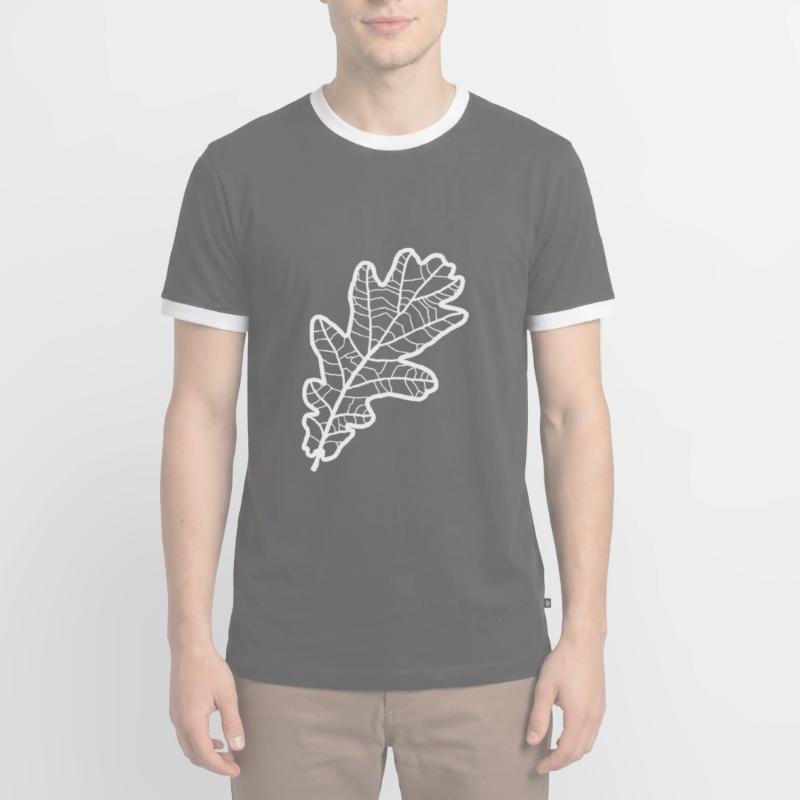 Eiche Eichenblatt Eichenlaub Eichen Oak Leaf Baum Männer Kontrast-T-Shirt