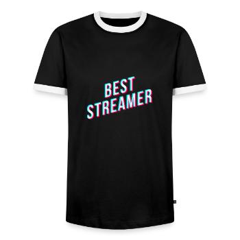 best streamer - für den besten streamer - Männer Kontrast-T-Shirt - Schwarz/Weiß - Vorne - AI Model Female 172 light (172cm) & AI Model Male 178 light (178cm)