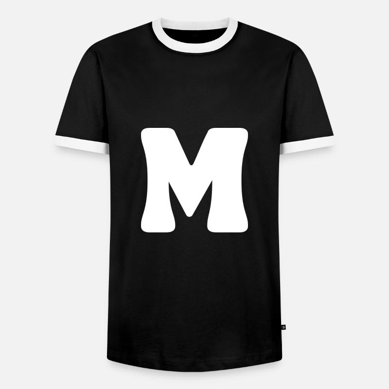 M - Männer Kontrast-T-Shirt - Schwarz/Weiß