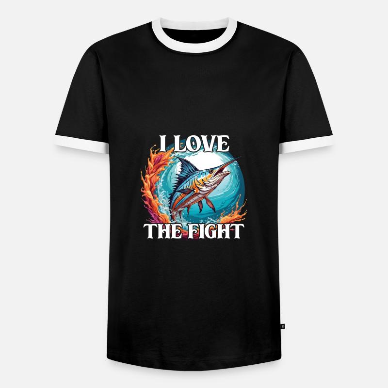 Springender Marlin Hochseefischen Tiefseefischen - Männer Kontrast-T-Shirt - Schwarz/Weiß