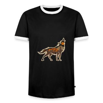 Wolf Nature Nature Nature Animaux sauvages - T-shirt contrasté Homme - noir/blanc - Devant - AI Model Female 172 light (172cm) & AI Model Male 178 light (178cm)