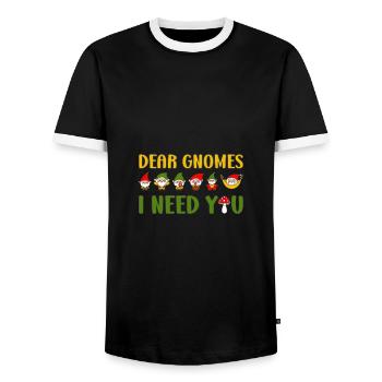 Dear Gnomes I Need You Cute Gnome Family - Männer Kontrast-T-Shirt - Schwarz/Weiß - Vorne - AI Model Female 172 light (172cm) & AI Model Male 178 light (178cm)